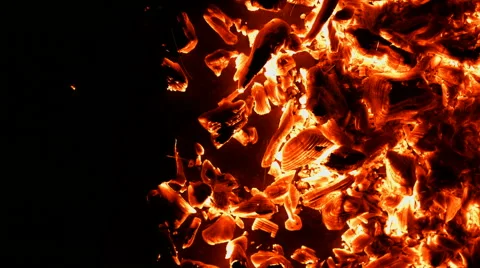 Hot coal windy Stock Footage 48581437