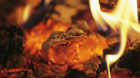 Hot coals and fire. Stock Footage 51575165