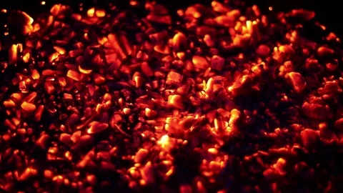 Hot Coals In The Fire Stock Footage 70961553