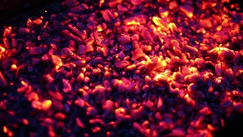 Hot Coals In The Fire Stock Footage 70961585