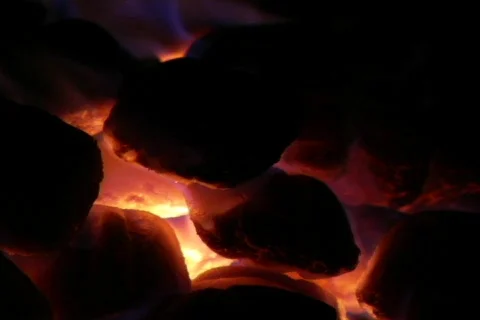 Hot Coals on a Fire Pit Stock Footage 377444