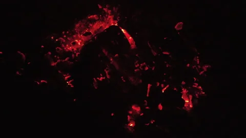 Hot Coals in a Fire Smolder Video stock 158748866