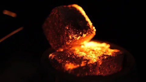 Hot coals in the hookah.slow motion Stock Footage 87247311