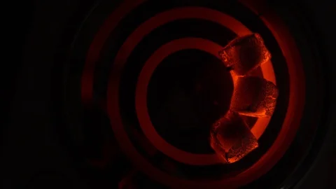 Hot coals on the stove Video stock 106596109