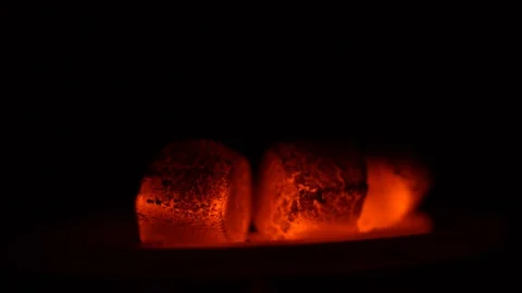 Hot coals on the stove Stock Footage 106596116