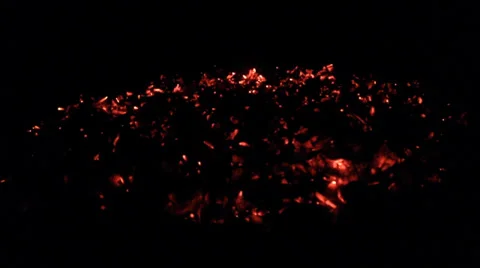Hot coals  surrounded by lava rocks burning in the White Mountains 1 Stock Footage 39358489