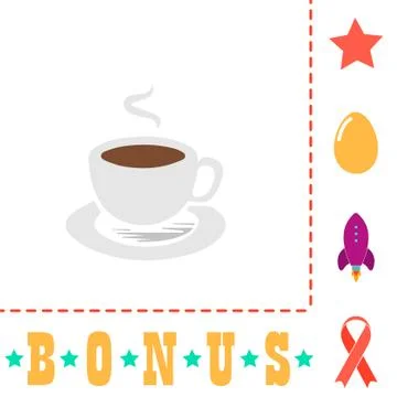 Hot coffe computer symbol Stock Illustration