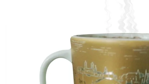 Hot coffee and smoke Stock After Effects