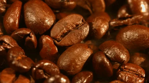 Hot coffee beans macro Stock Footage 57680788
