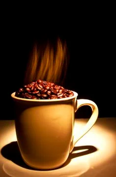 Hot coffee beans Photos