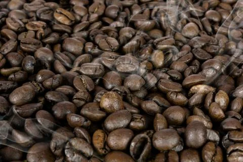 Hot coffee beans texture Stock Photos