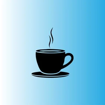 Hot coffee in black cup vector design Stock Illustration