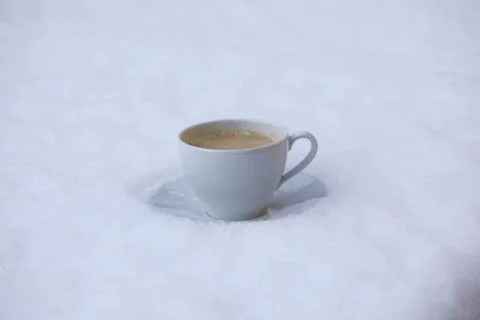 Hot coffee in the cold Foto stock