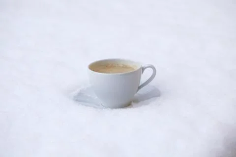 Hot coffee in the cold Stock Photos