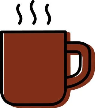Hot coffee cup flat design winter icon Stock Illustration