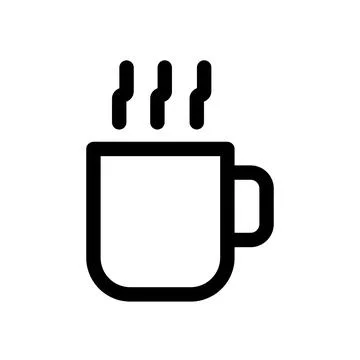 Hot Coffee Cup Icon Vector Illustration for Cafe Menu and Beverage UI Design Stock Illustration
