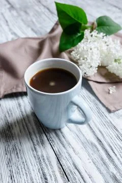 Hot coffee in a cup Stock Photos