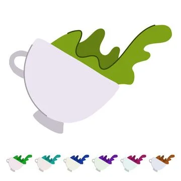 Hot coffee cup splash vector cartoon graphic Stockillustratie