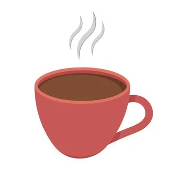Hot Coffee Cup with Steam Vector Illustration Stock Illustration