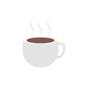 Hot coffee cup with steam. Vector Stock Illustration
