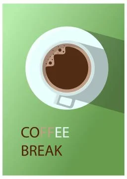 Hot Coffee cup on tablevector background. it s coffee time. recharge Stock Illustration