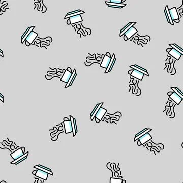 Hot coffee cup vector seamless pattern イラスト素材