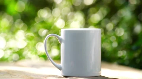 Hot Coffee Drink Concept, Close-up steaming hot coffee Video stock 197417680