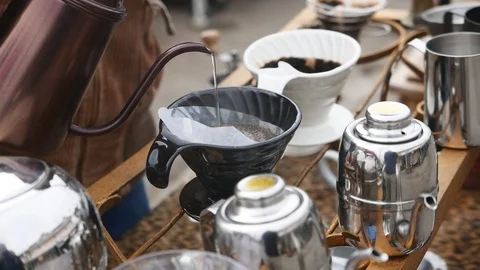 Hot coffee drip Stock Footage 104867972