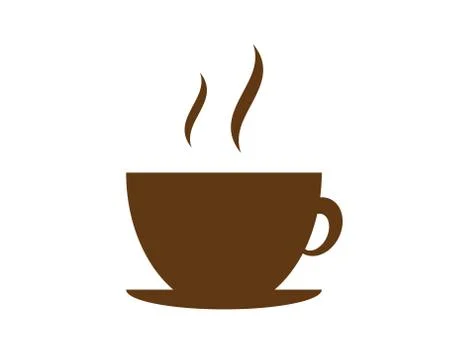 Hot coffee icon vector or Illustration or logo isolate on white background. Stock Illustration
