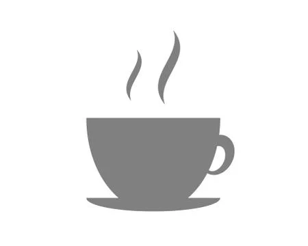 Hot coffee icon vector or Illustration or logo isolate on white background. Stock Illustration