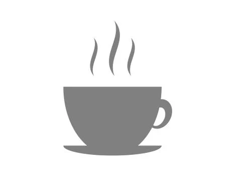 Hot coffee icon vector or Illustration or logo isolate on white background. Stock Illustration