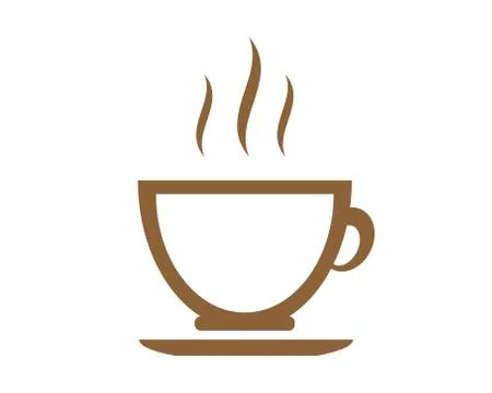 Hot coffee icon vector or Illustration or logo isolate on white background. Stock Illustration