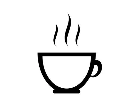 Hot coffee icon vector or Illustration or logo isolate on white background. Stock Illustration