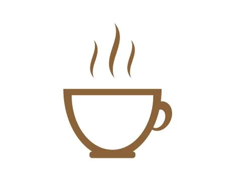 Hot coffee icon vector or Illustration or logo isolate on white background. Stock Illustration