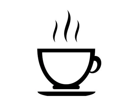 Hot coffee icon vector or Illustration or logo isolate on white background. Stock Illustration