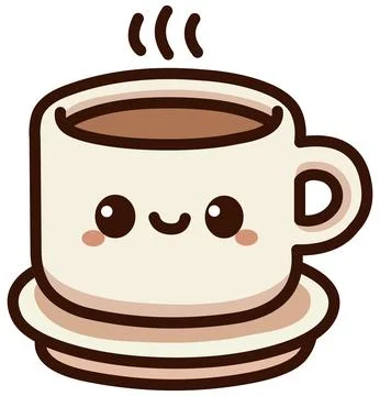 Hot Coffee Kawaii Illustrazione stock