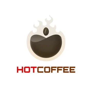 Hot coffee logo template Stock Illustration