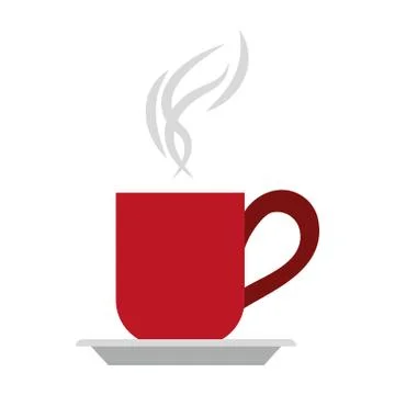 Hot coffee mug on dish Vector illustration Illustrazione stock