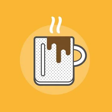 Hot coffee mug Illustrazione stock