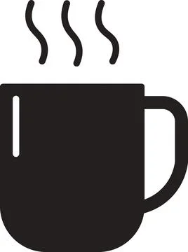 Hot Coffee Mug, Steaming Tea Cup, Morning Beverage Stock Illustration