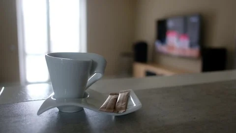 Hot coffee poured Video stock 81800350