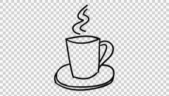 Hot Coffee Tea Cup Line Drawing Illustration Animation Trasnparent Background Stock Footage Hot Coffee Tea Cup Line Drawing Illustration Animation Trasnparent Background Stock Footage