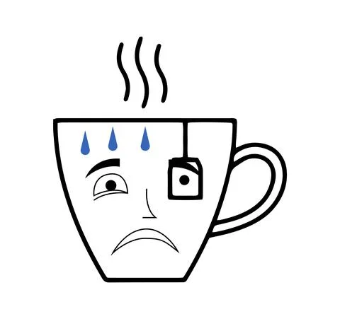 Hot coffee on white Stock Illustration
