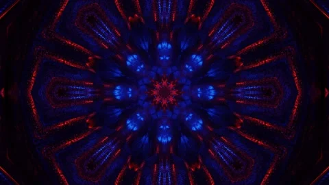 Hot Cold Flower Pattern in Motion 4k uhd 3d rendering vj loop Video stock 138499629