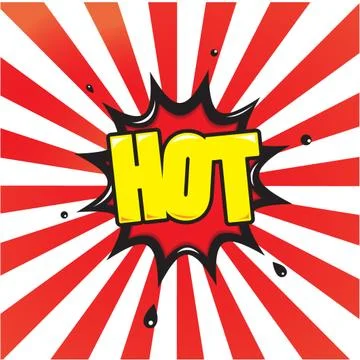Hot - Comic Speech Bubble, Cartoon Stockillustratie