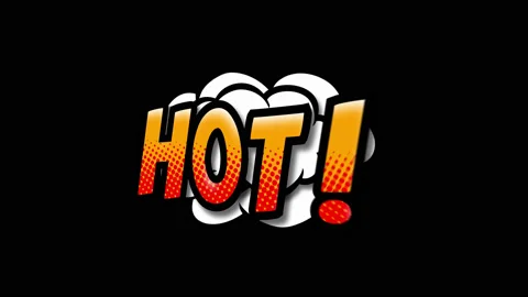 Hot Comic speech bubble expression. Pop art background isolated with alpha Stockbeeldmateriaal 99986005