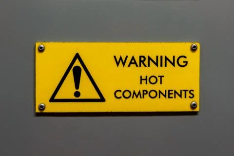 Hot components warning sign Stock Photos