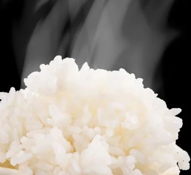 Hot  cooked rice 스톡 사진