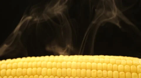 Hot corn and steam emanating from it Stock Footage 43851283