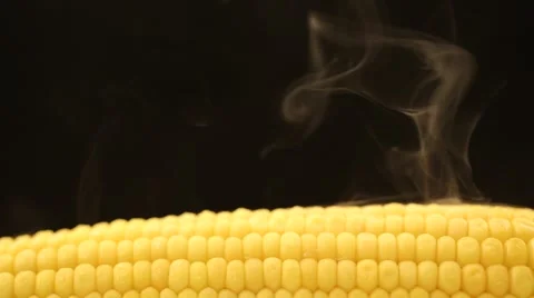 Hot corn and steam emanating from it Stock Footage 43851559
